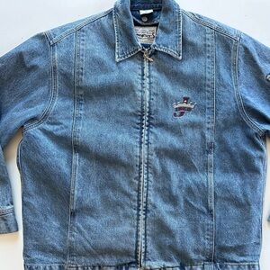 Vintage 90s Y2K JNCO Denim Jean Lined Jacket Coat Made in USA Mens Size XL